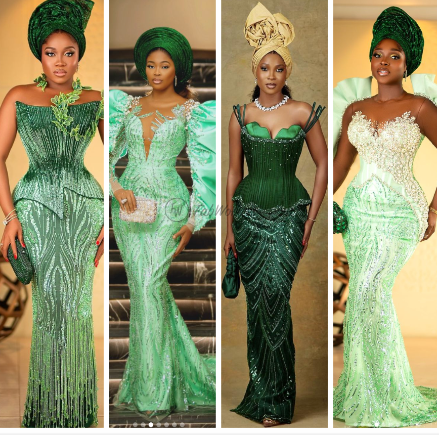 Sharon Ooja Traditional Wedding Asoebi Styles