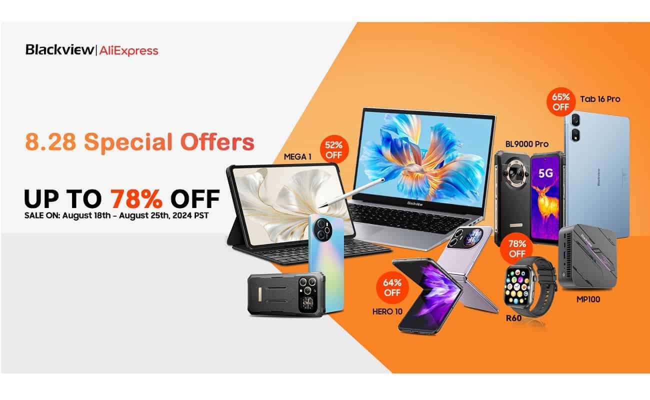 Enjoy Up to 78% OFF at Blackview’s 8.28 Festival on AliExpress!